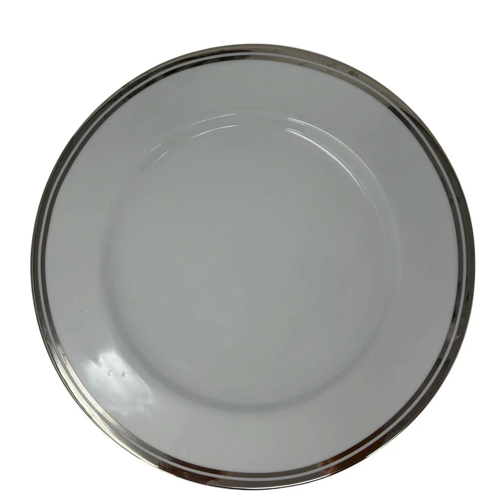 Royal Doulton Pure Platinum Dinner Salad Plates Set of 8 Fine Porcelain 2006